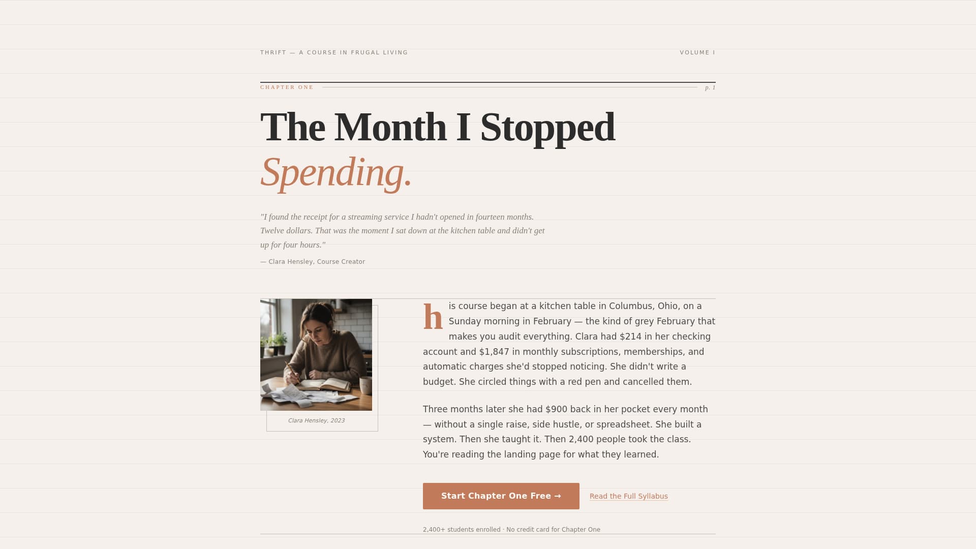 Thrift - Compelling Frugal Living Landing Page Template
