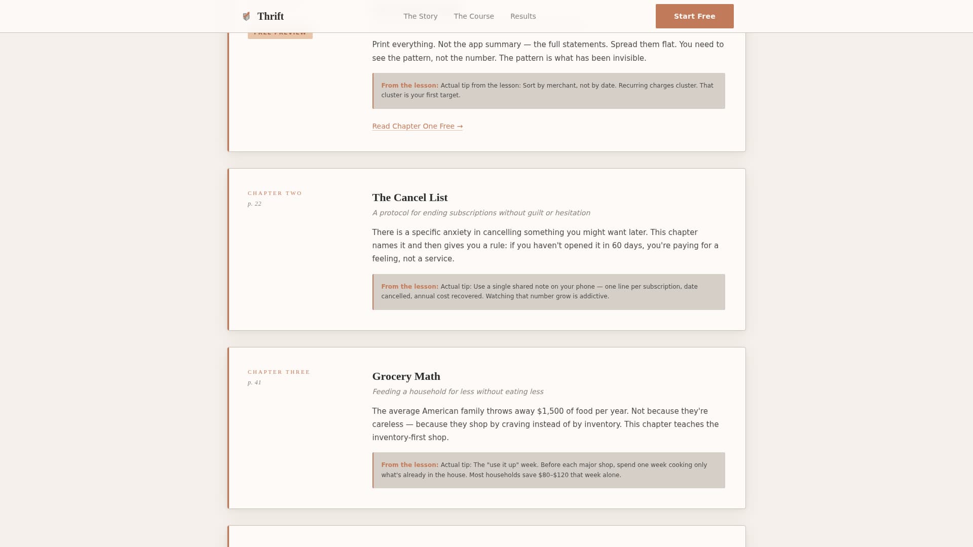 Thrift - Compelling Frugal Living Landing Page Template