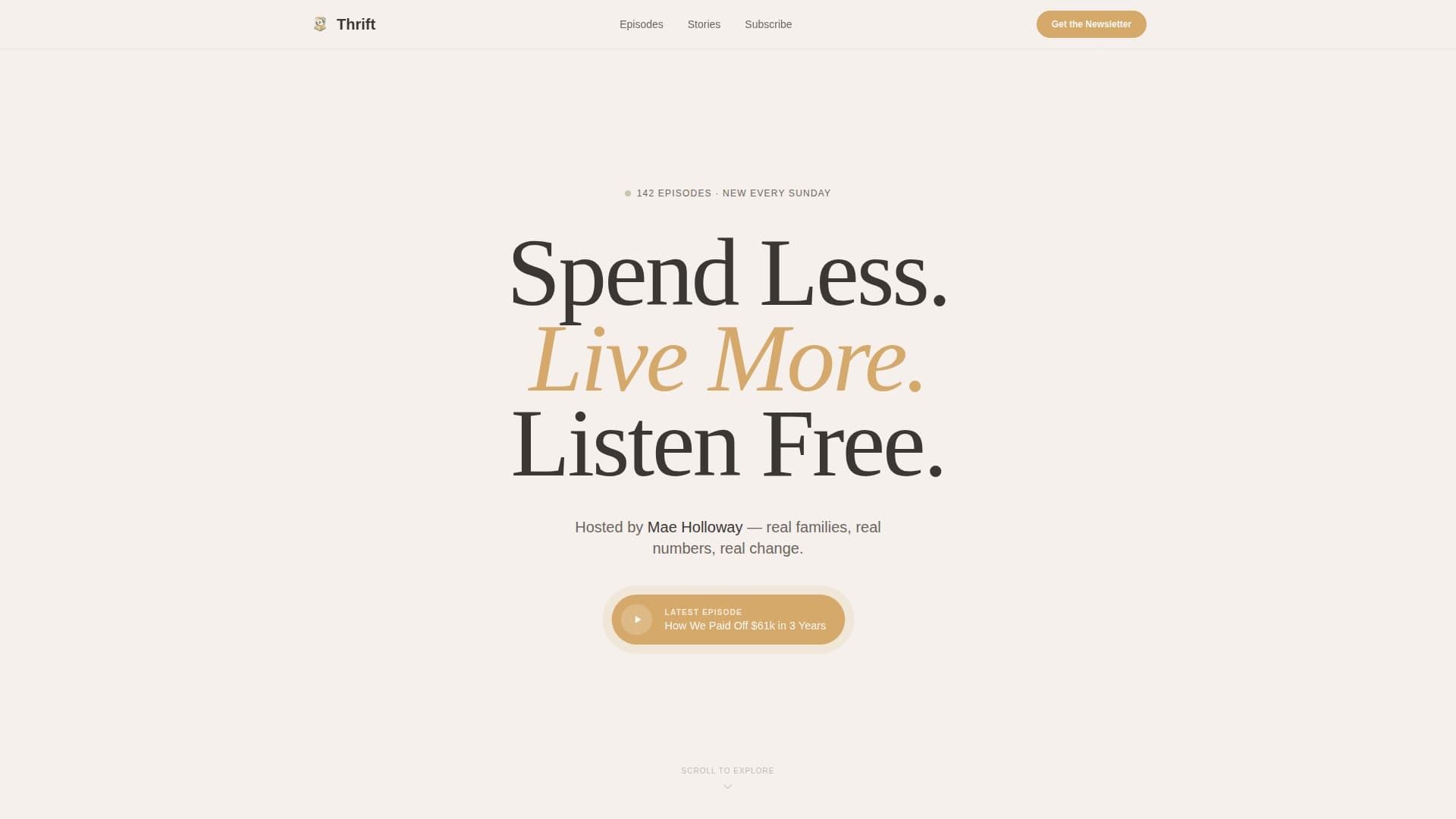 Thrift - Inspiring Frugal Living Landing Page Template