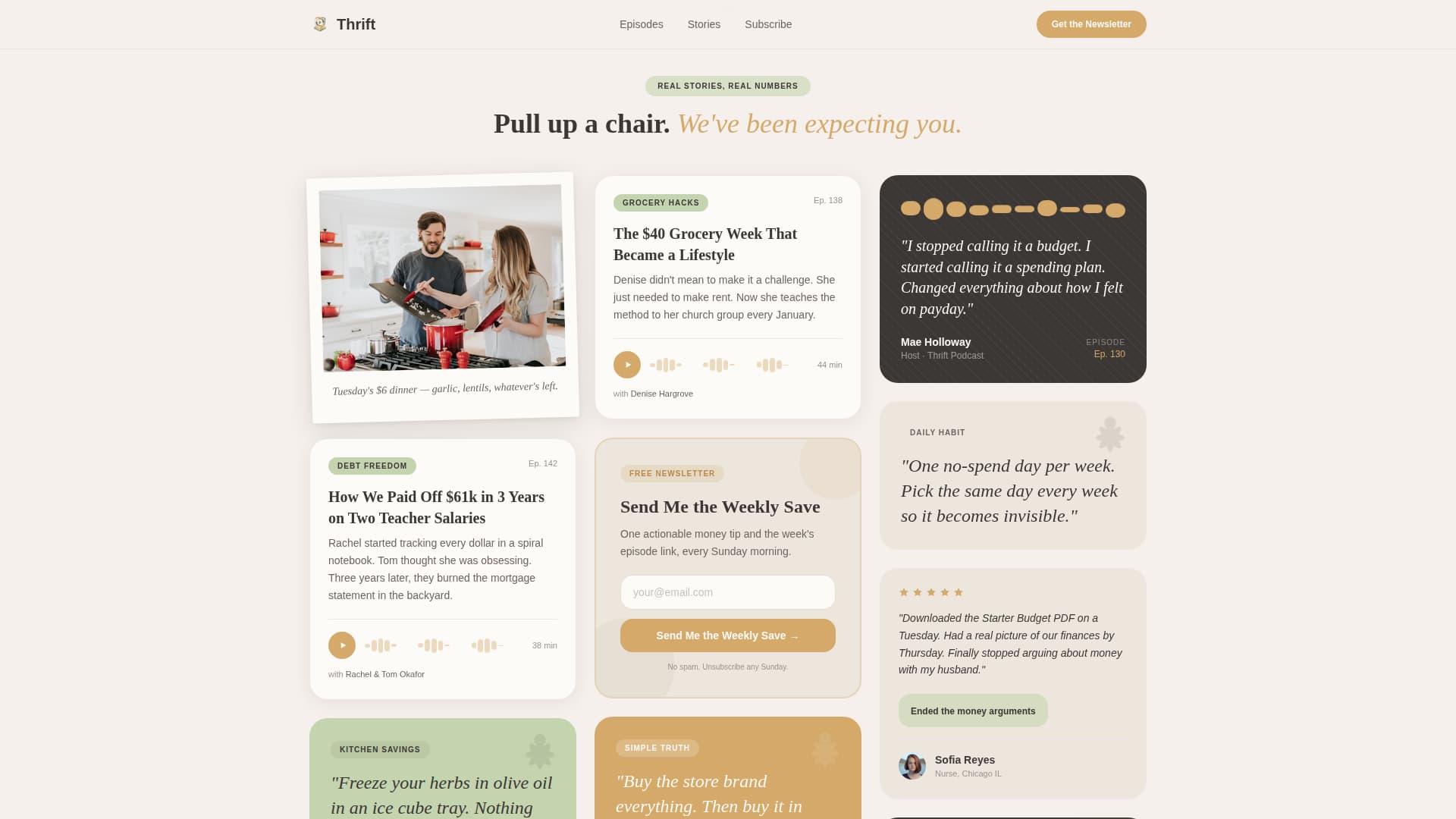 Thrift - Inspiring Frugal Living Landing Page Template