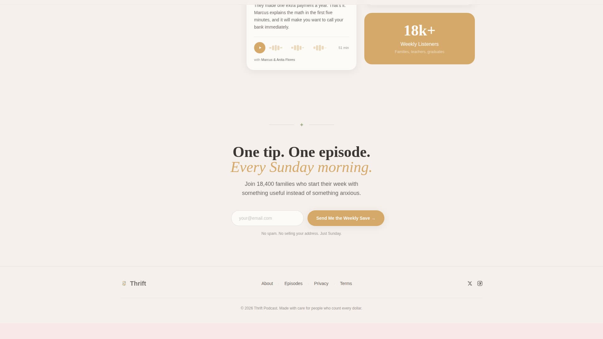 Thrift - Inspiring Frugal Living Landing Page Template