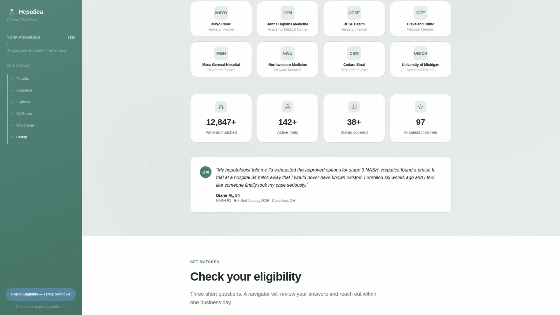 Hepatica - Clinical Trials Landing Page Template