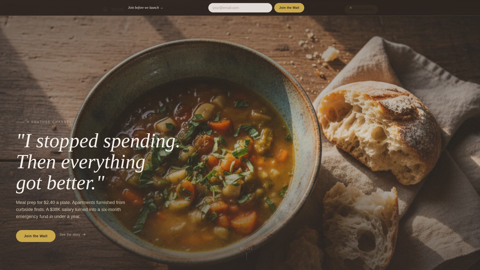 Thrift — Smart Budget-Conscious Living Landing Page Template