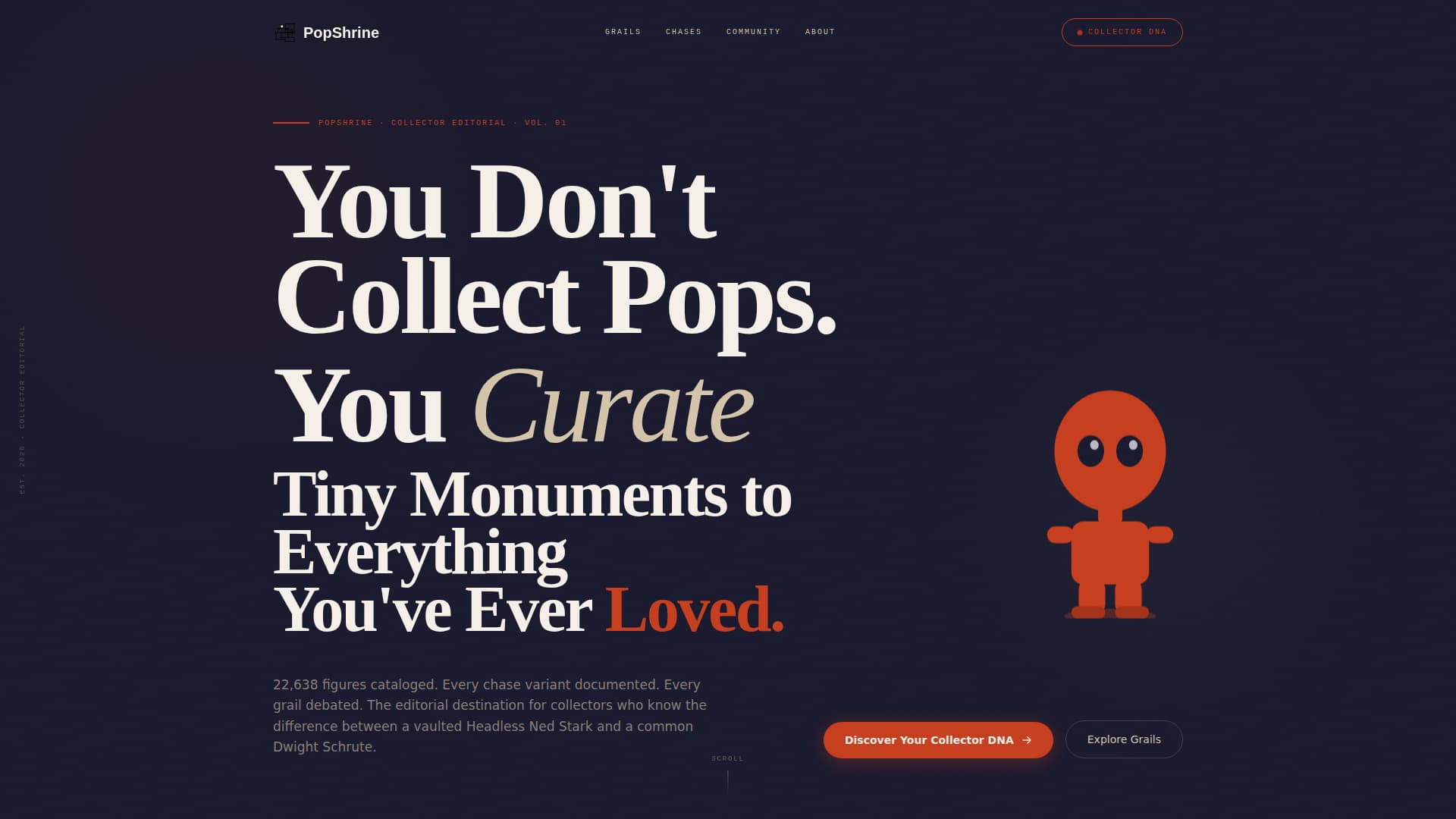 Popshrine - Curated Collector Landing Page Template