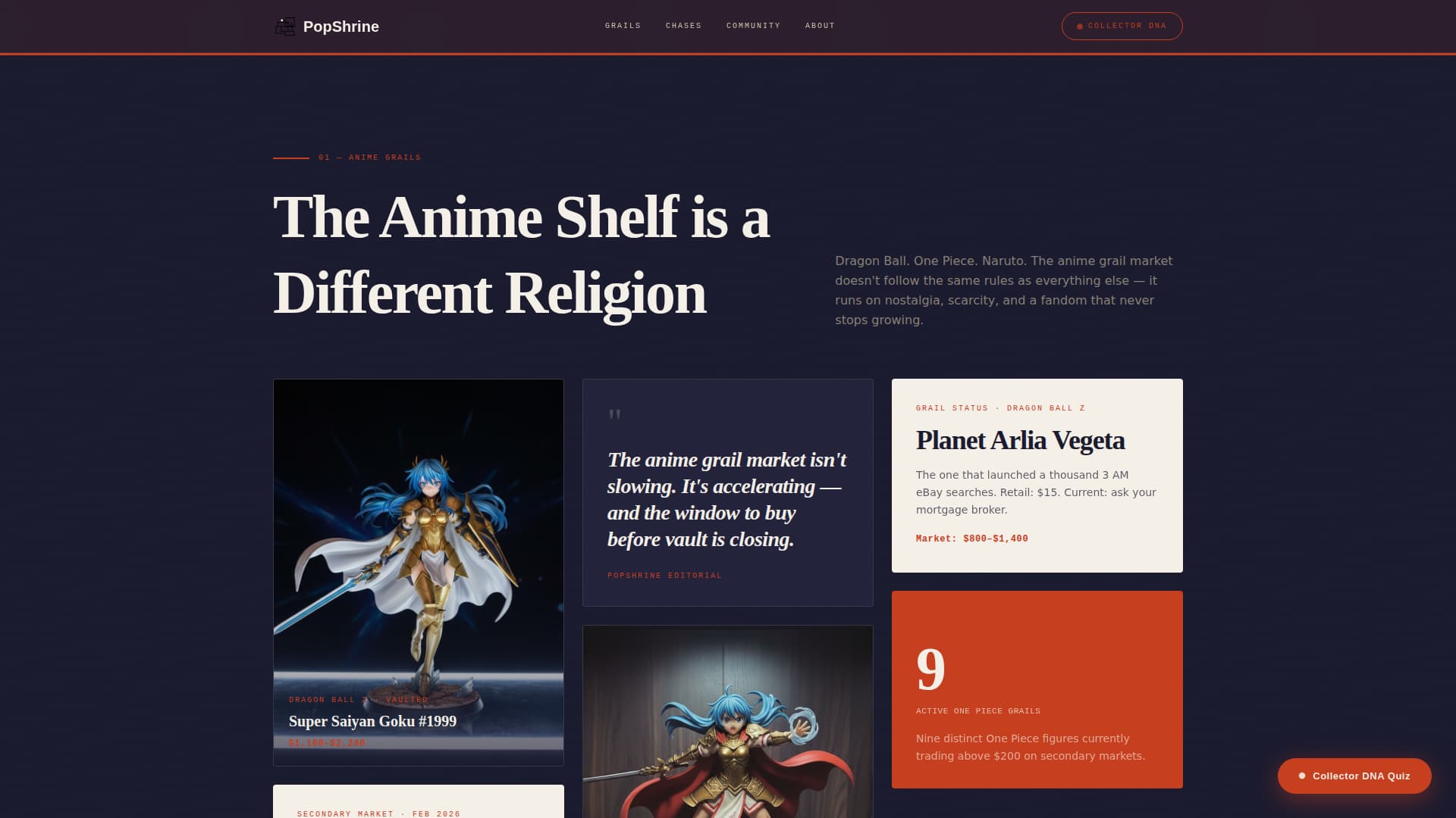 Popshrine - Curated Collector Landing Page Template
