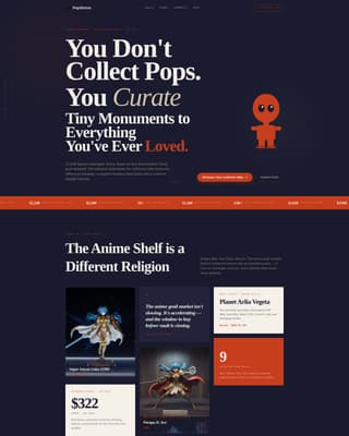 Popshrine - Curated Collector Landing Page Template