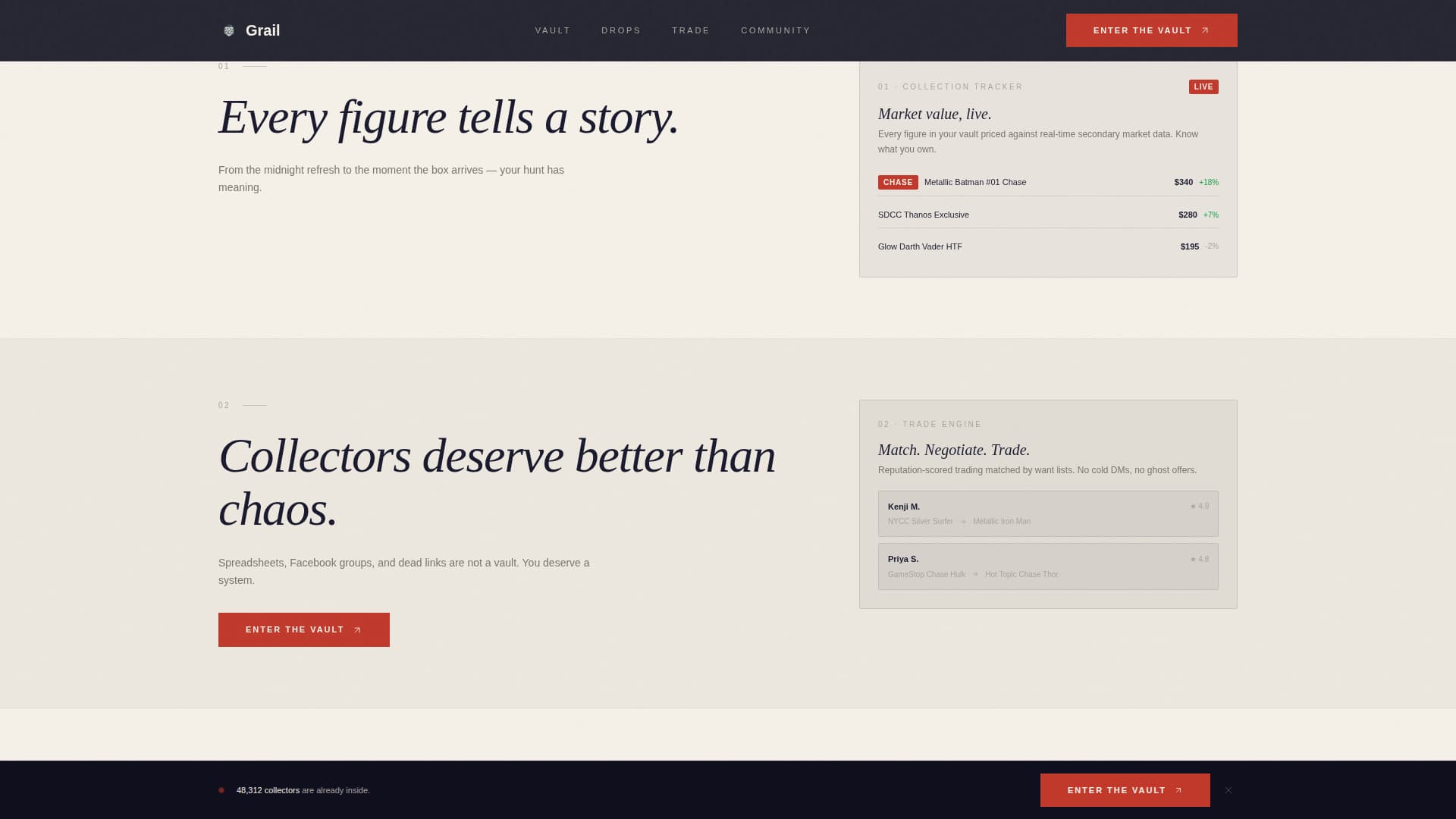 Grail - Luxe Collector Landing Page Template