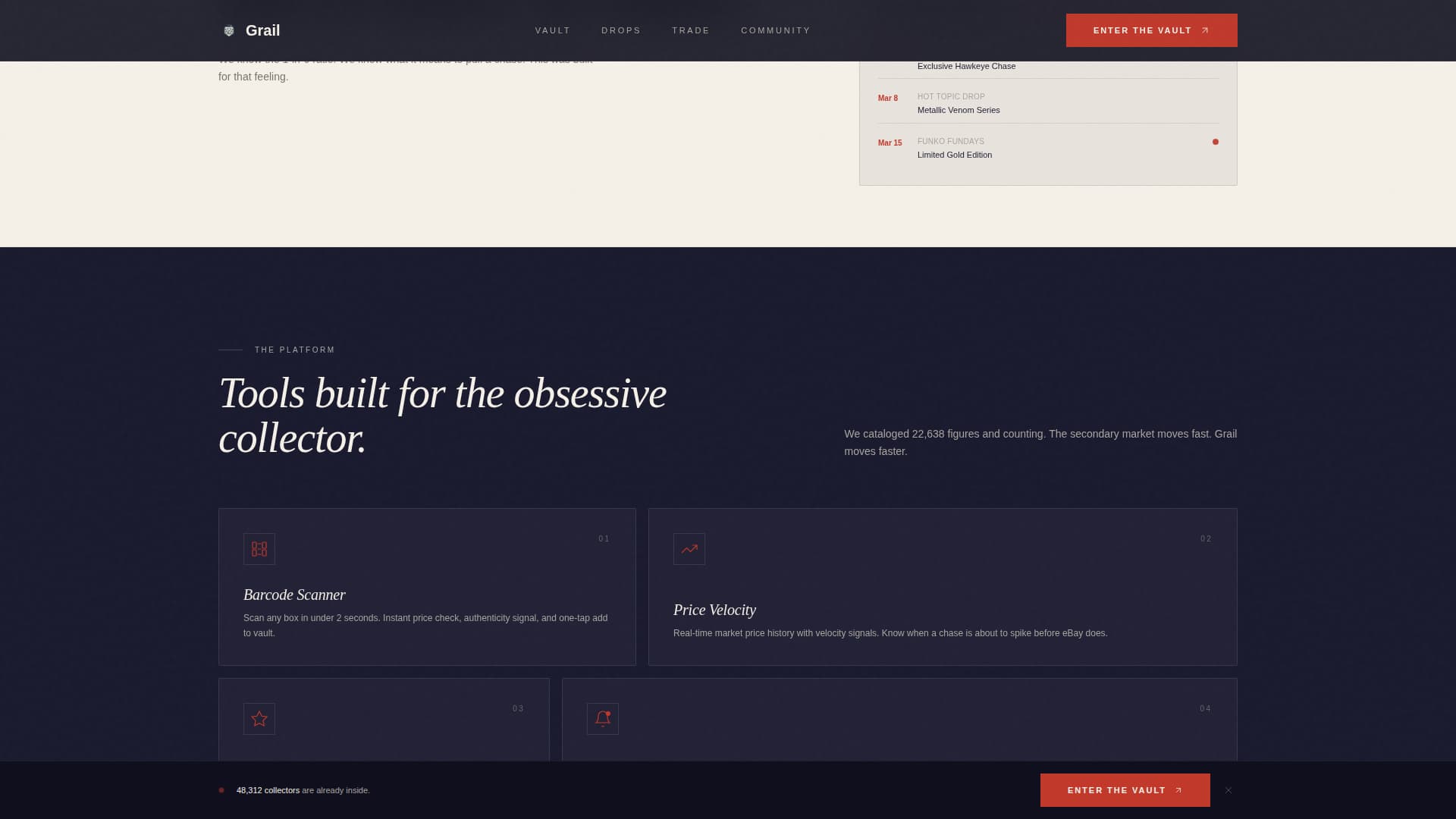 Grail - Luxe Collector Landing Page Template