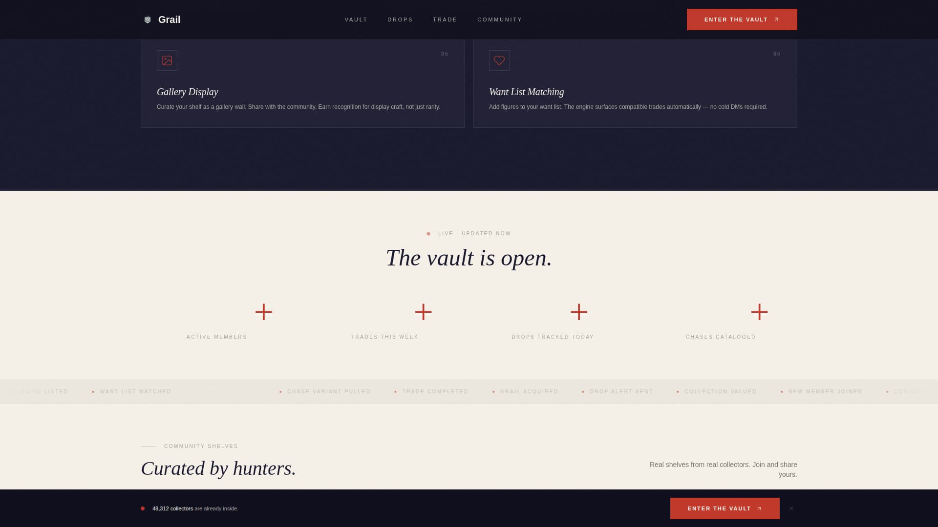 Grail - Luxe Collector Landing Page Template