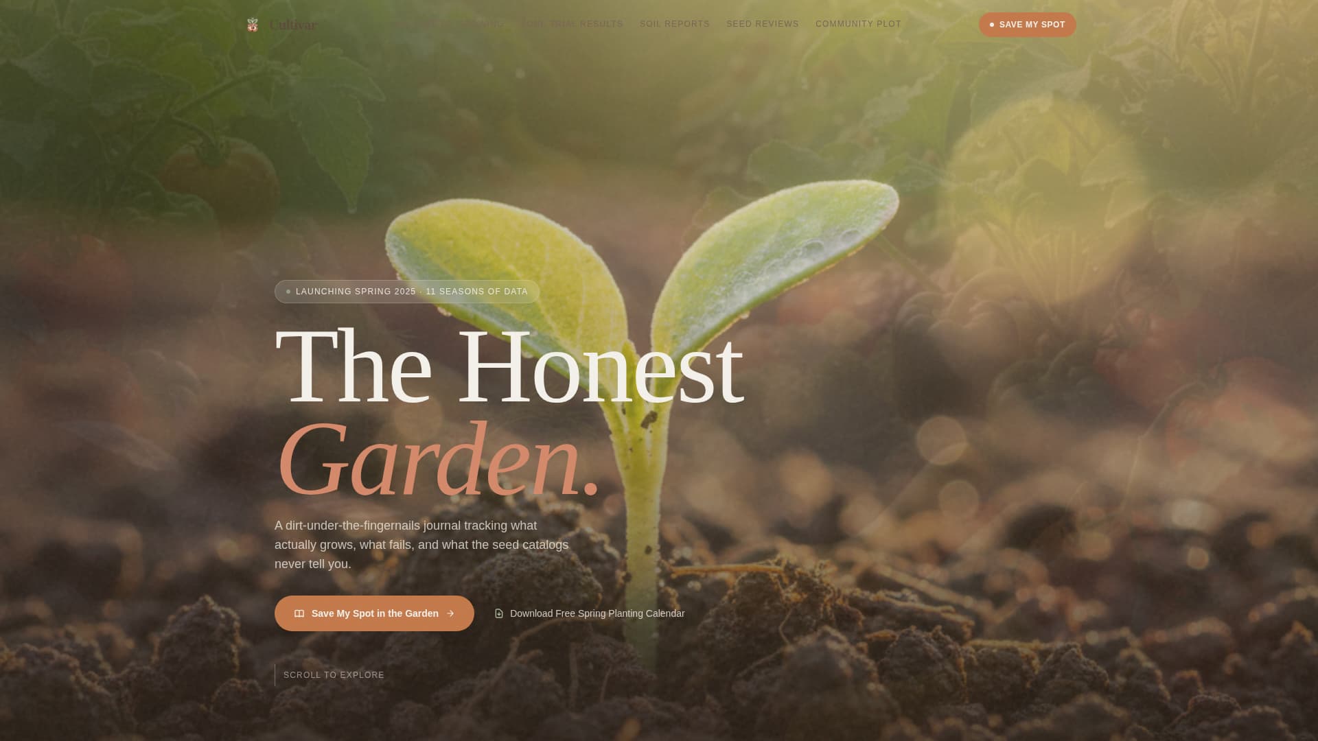 Cultivar - Artisan Gardening Landing Page Template