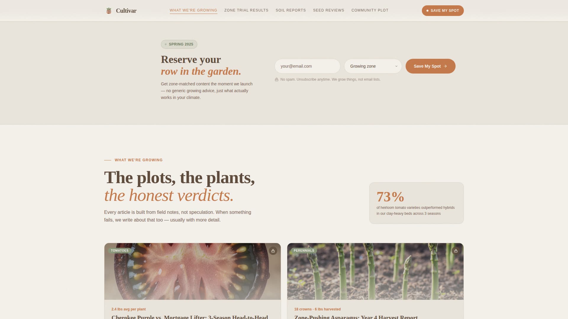 Cultivar - Artisan Gardening Landing Page Template