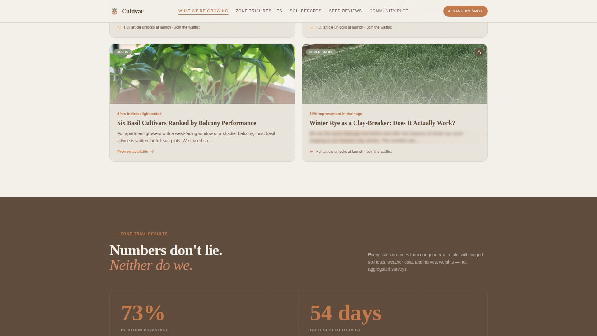 Cultivar - Artisan Gardening Landing Page Template