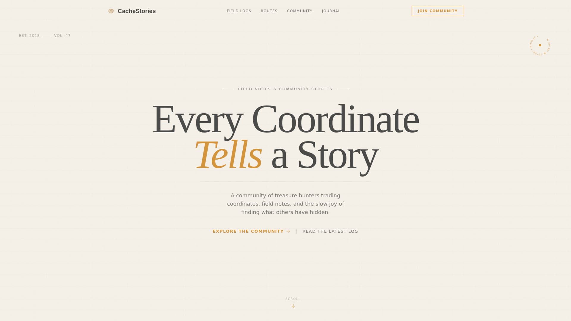 Cache - Adventurous Geocaching Landing Page Template