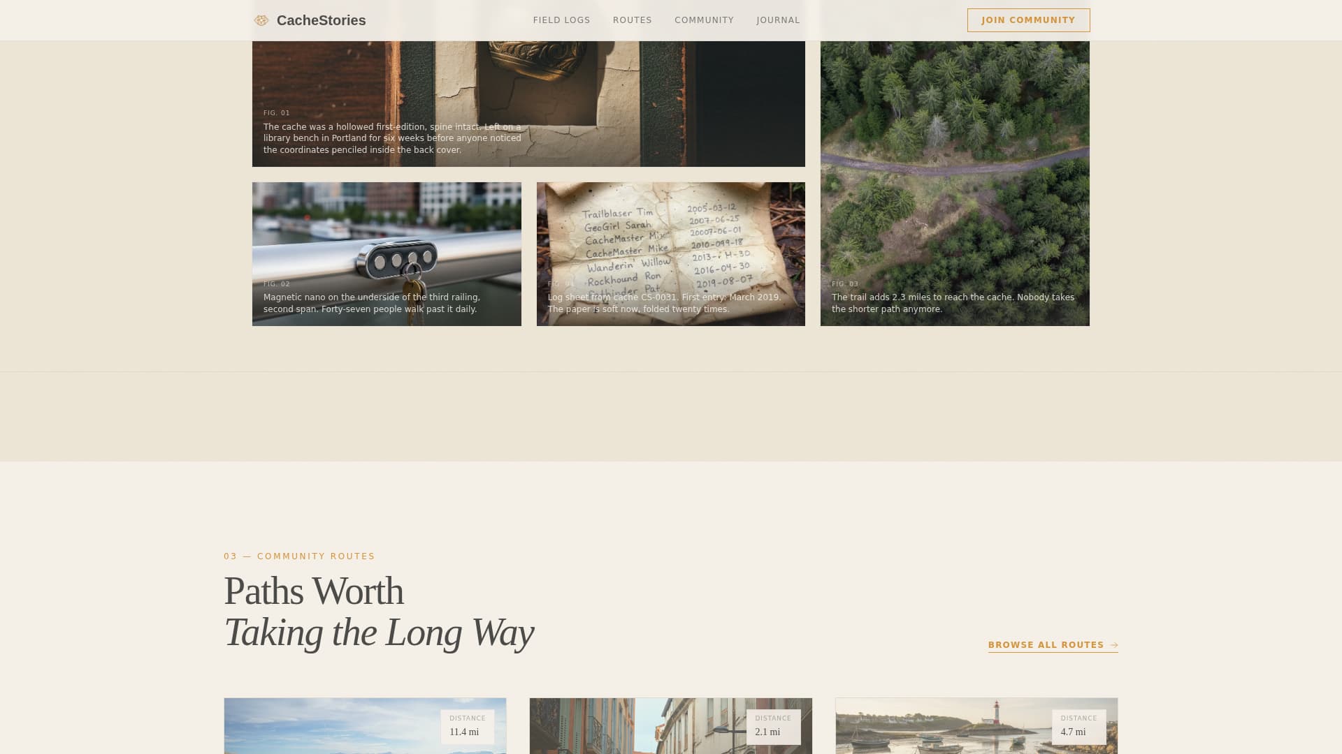 Cache - Adventurous Geocaching Landing Page Template
