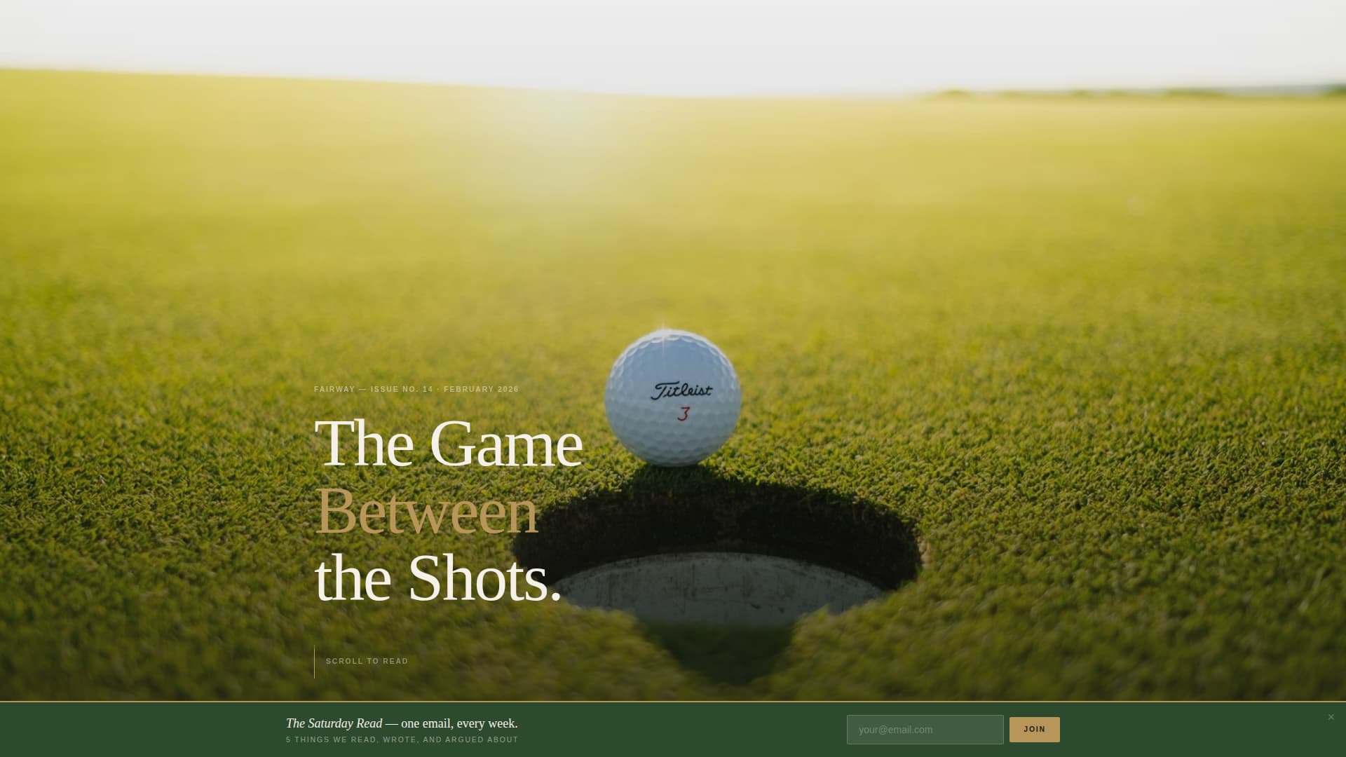 Fairway - Editorial Golf Landing Page Template