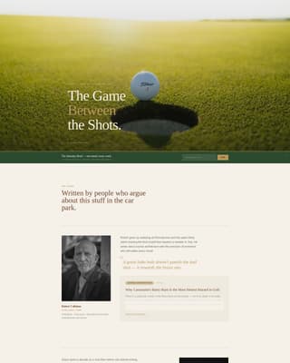 Fairway - Editorial Golf Landing Page Template