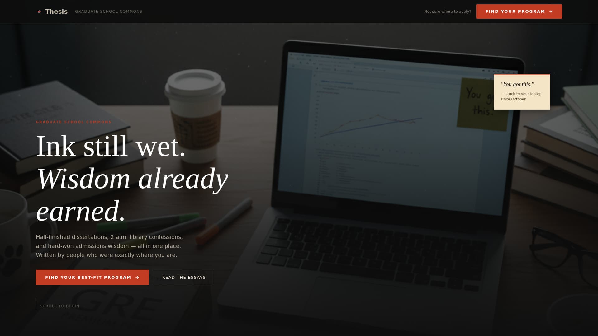 Thesis - Compelling Graduateschool Landing Page Template