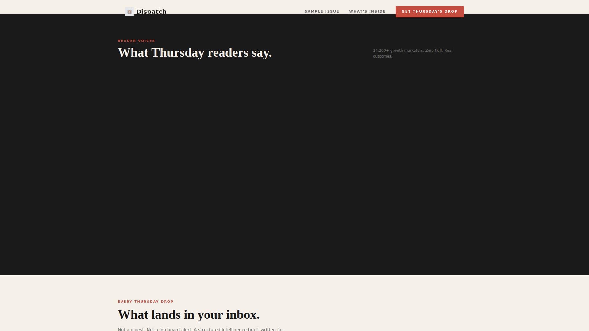 Dispatch - Curated Newsletter Landing Page Template