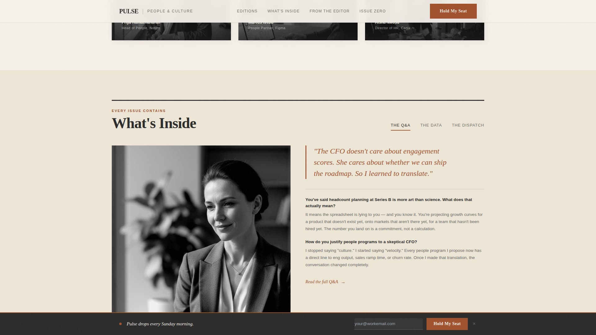 Pulse - Editorial HR Ops Landing Page Template