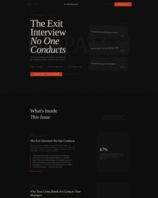 Dispatch - Curated HR Ops Landing Page Template