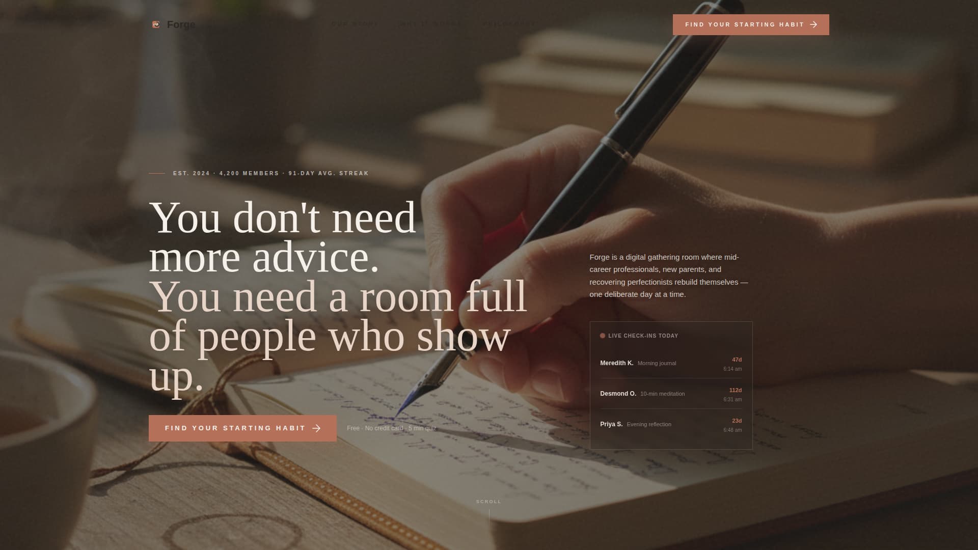 Forge - Intentional Habitbuilding Landing Page Template