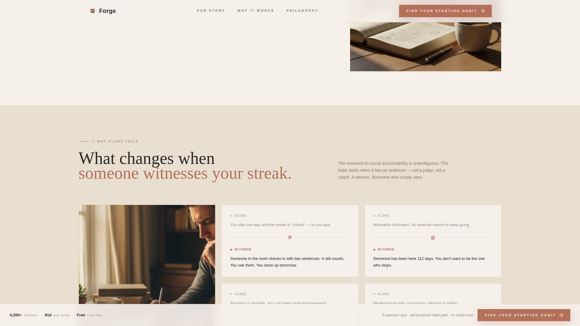 Forge - Intentional Habitbuilding Landing Page Template