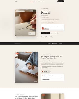 Ritual - Intentional Habitbuilding Landing Page Template