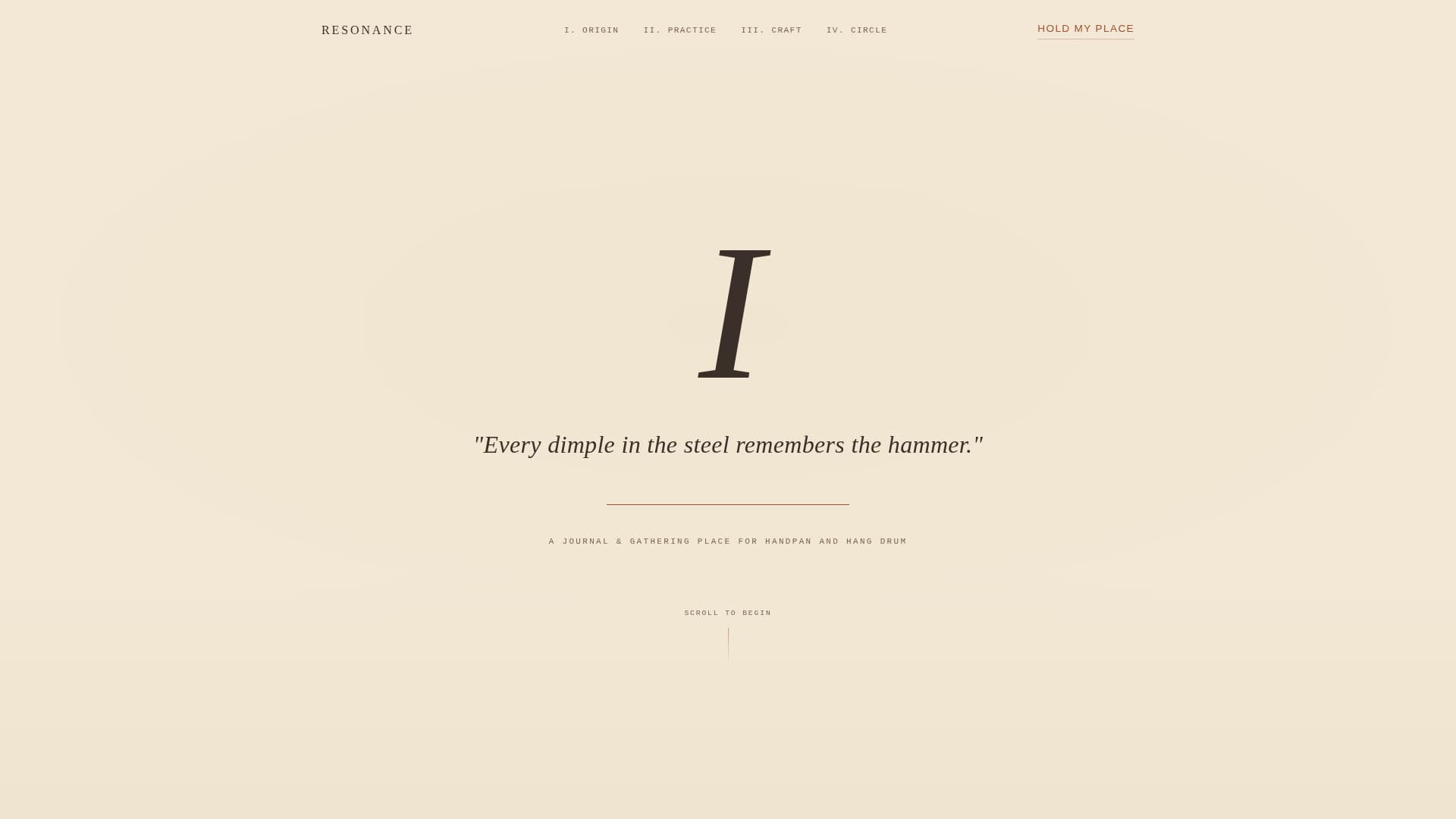 Resonance - Meditative Handpan Landing Page Template
