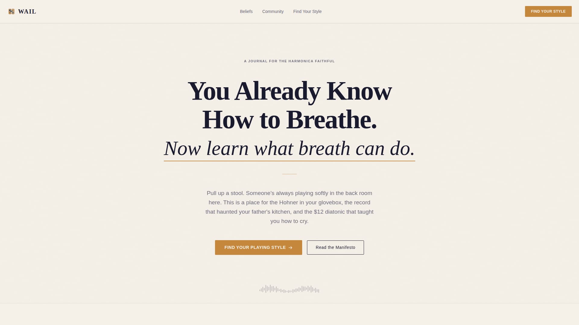 Wail - Soulful Harmonica Landing Page Template