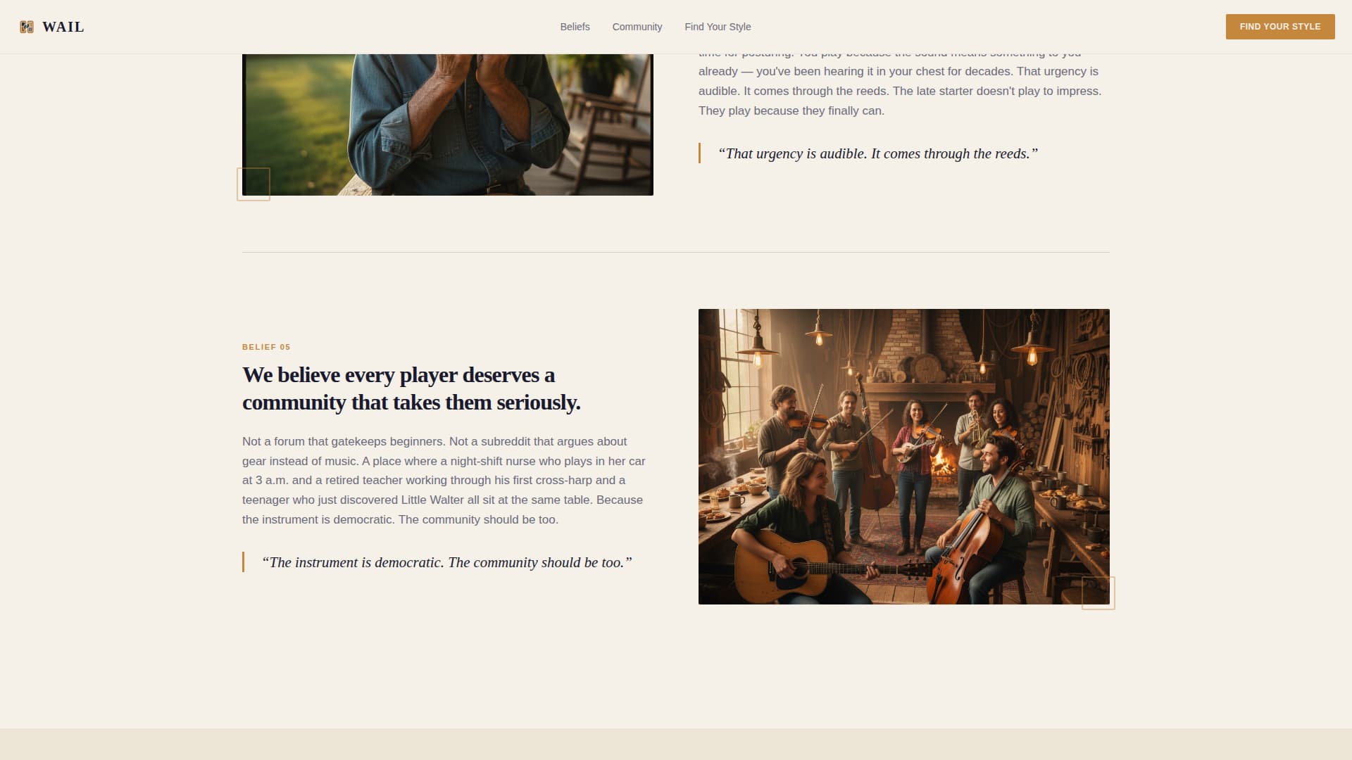 Wail - Soulful Harmonica Landing Page Template