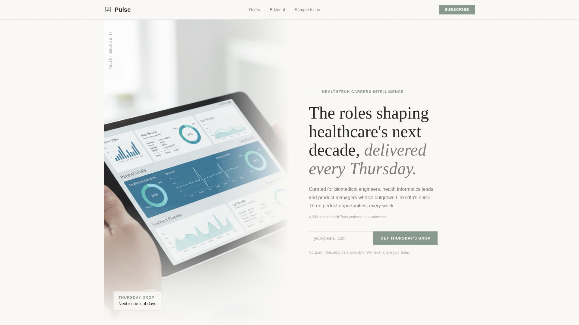 Pulse - Curated Healthtech Landing Page Template