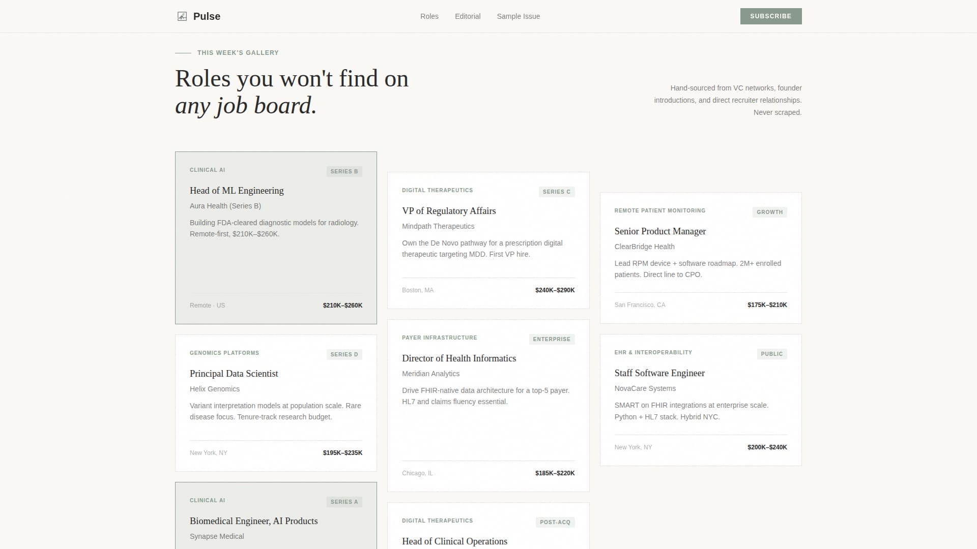 Pulse - Curated Healthtech Landing Page Template