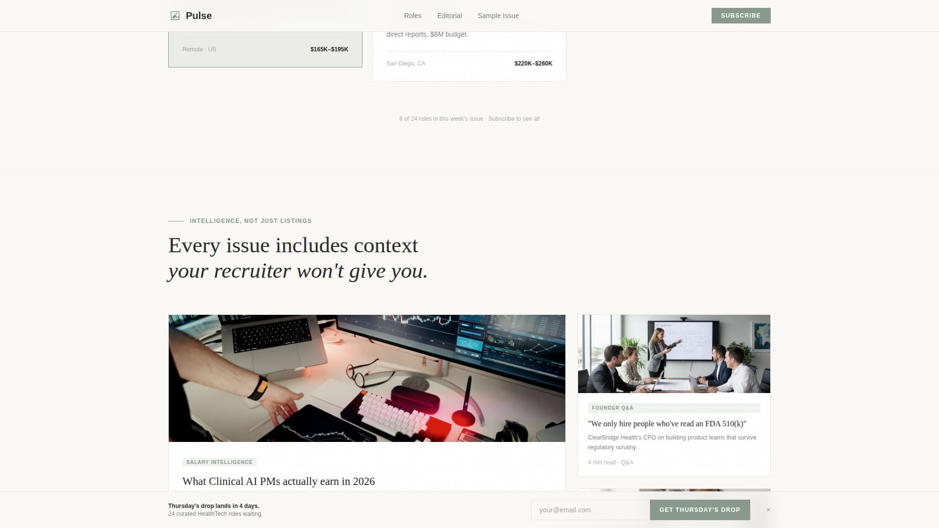Pulse - Curated Healthtech Landing Page Template