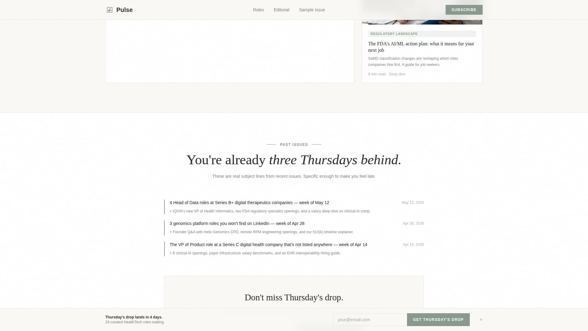 Pulse - Curated Healthtech Landing Page Template