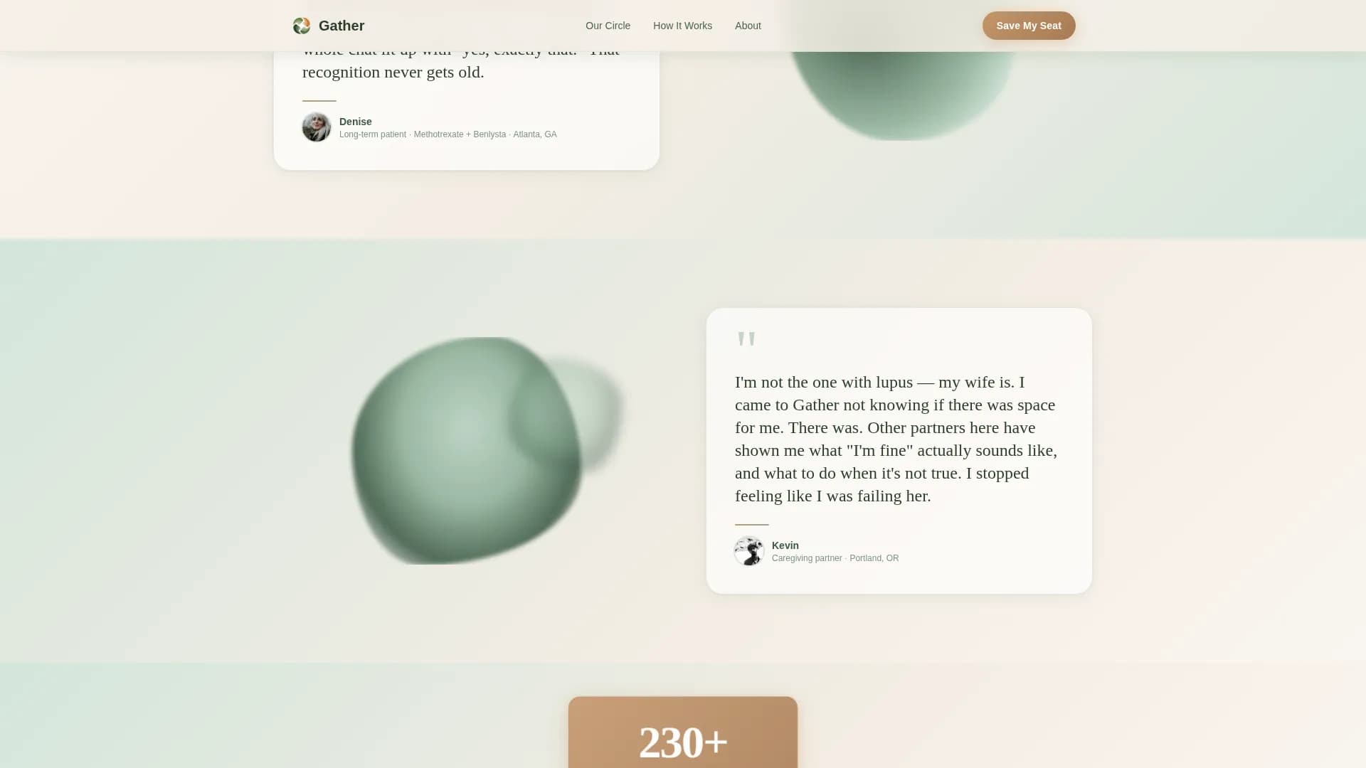 Gather — Inclusive Peer Support Landing Page Template