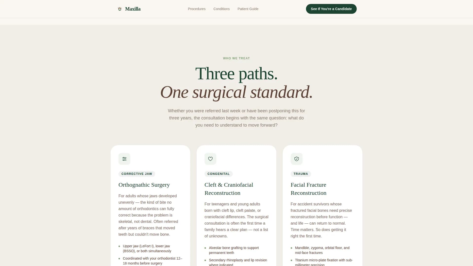 Maxillofacial Surgeon Booking Website Template