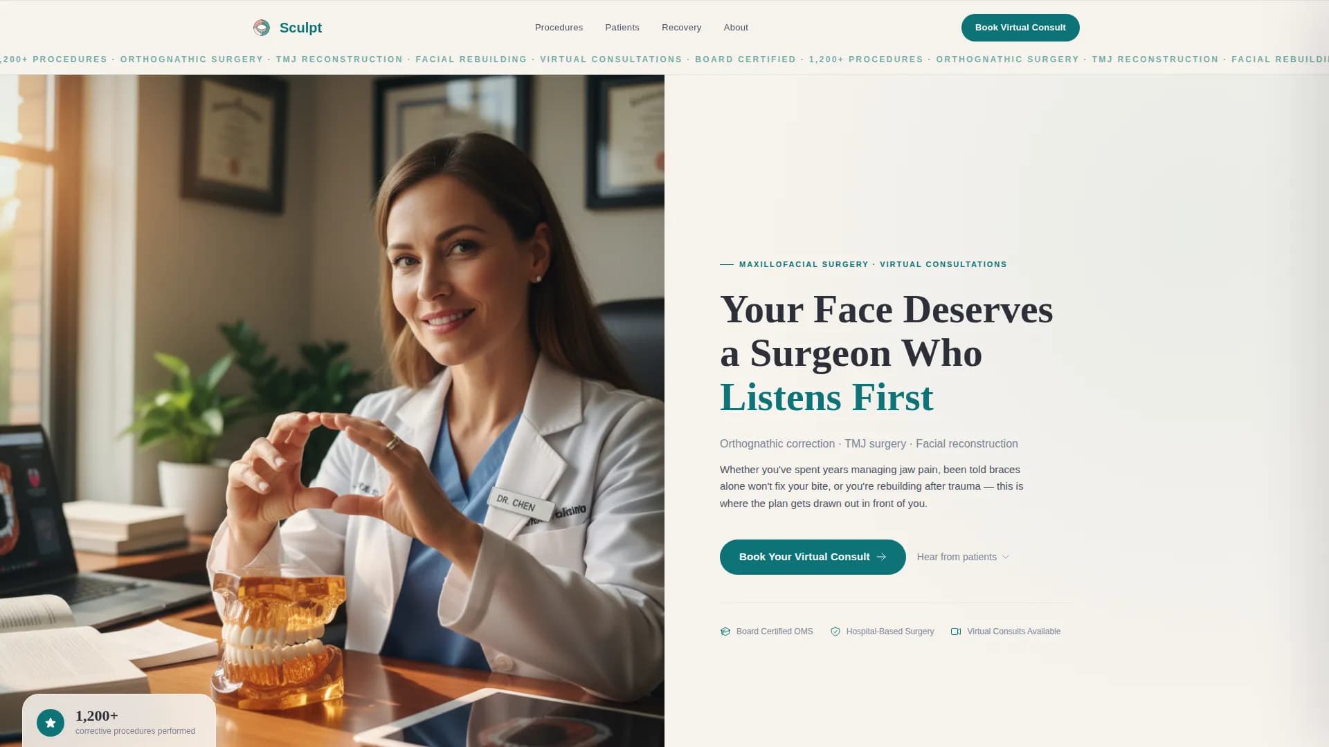 Maxillofacial Surgeon Advanced Booking Website Template