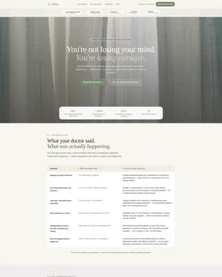 Menopause Care Booking Website Template