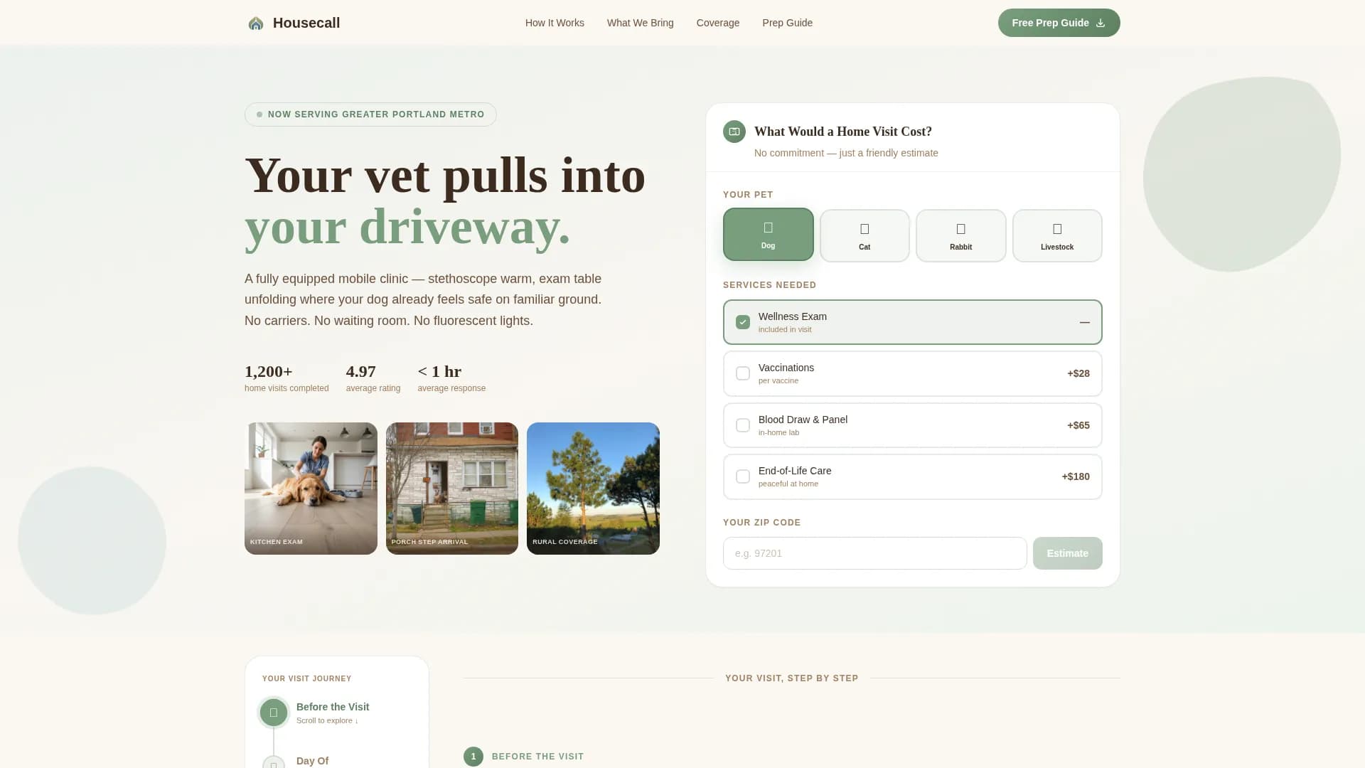 Housecall — Convenient Mobile Veterinarian Landing Page Template