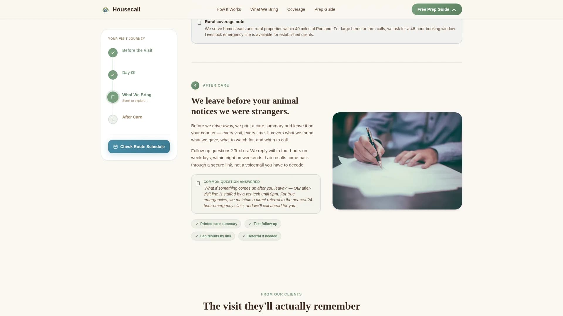 Housecall — Convenient Mobile Veterinarian Landing Page Template