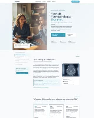 Multiple Sclerosis Care Booking Website Template