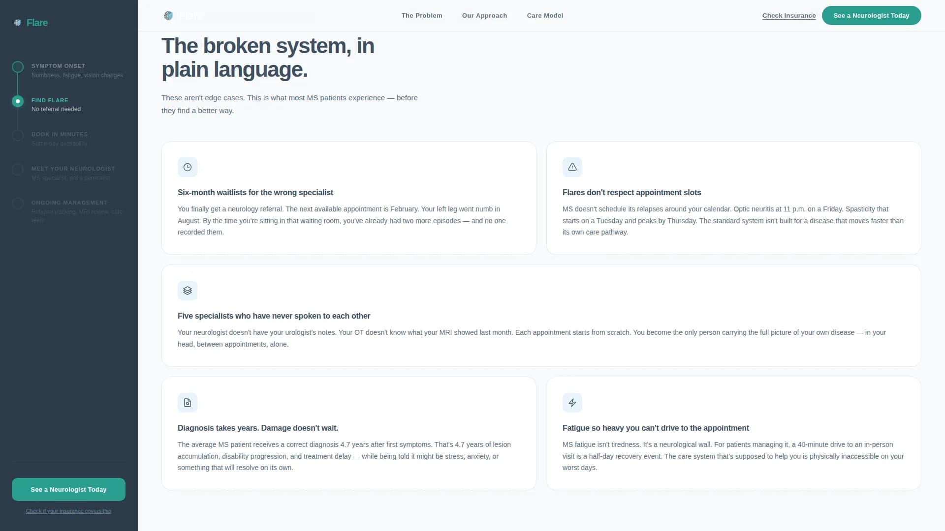 Multiple Sclerosis Care Booking Website Template