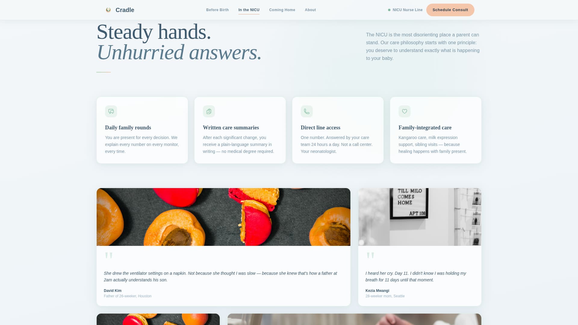 Neonatologist Practice Website Template with Gestational Risk Calculator