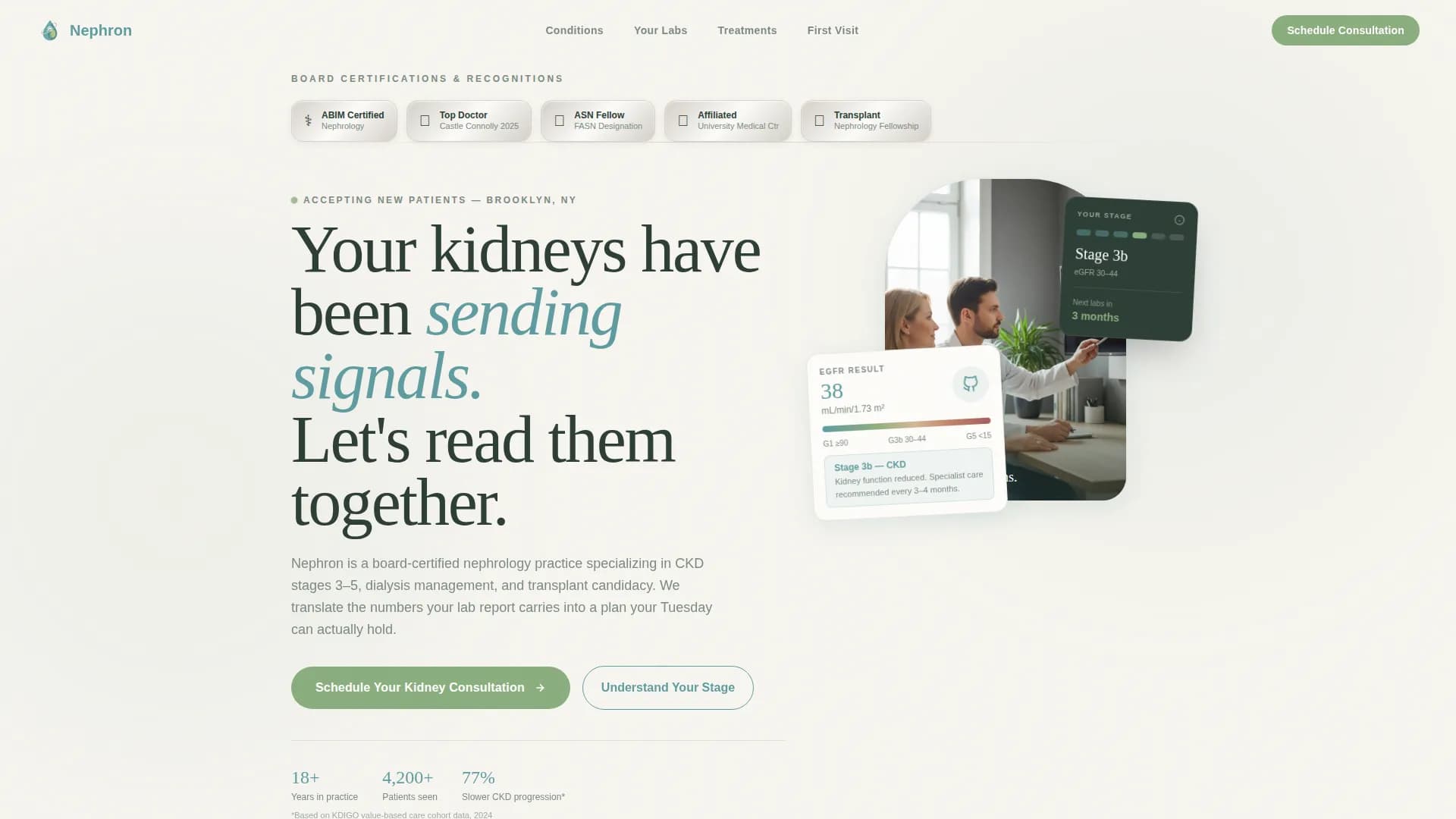 Nephrologist Practice Website Template for Kidney Patients