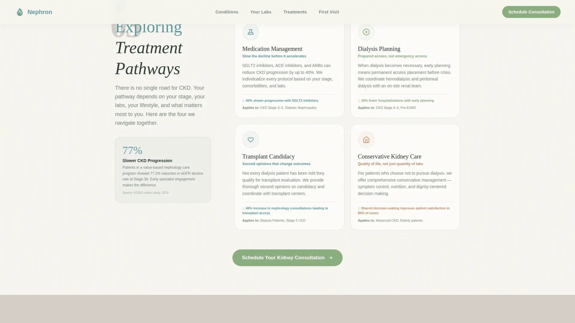 Nephrologist Practice Website Template for Kidney Patients