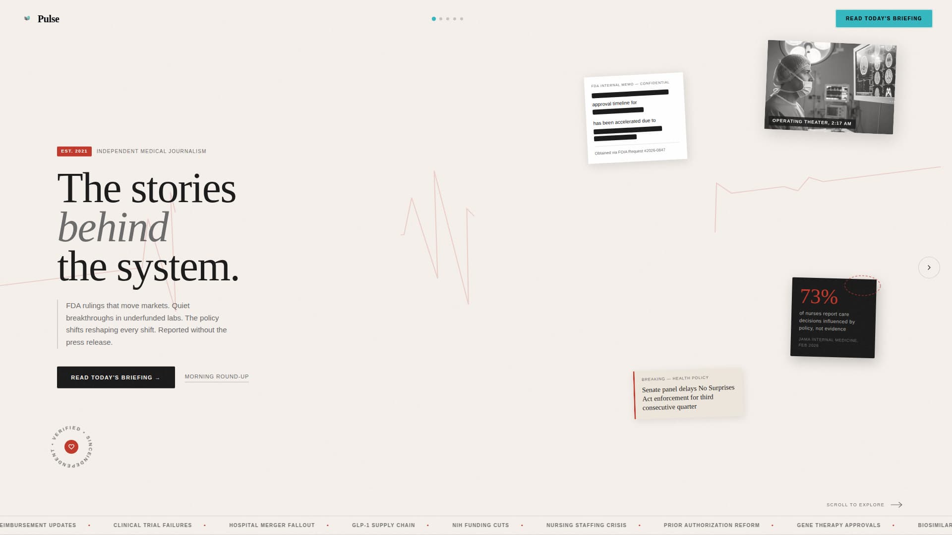 Pulse - Authoritative Healthcare Landing Page Template