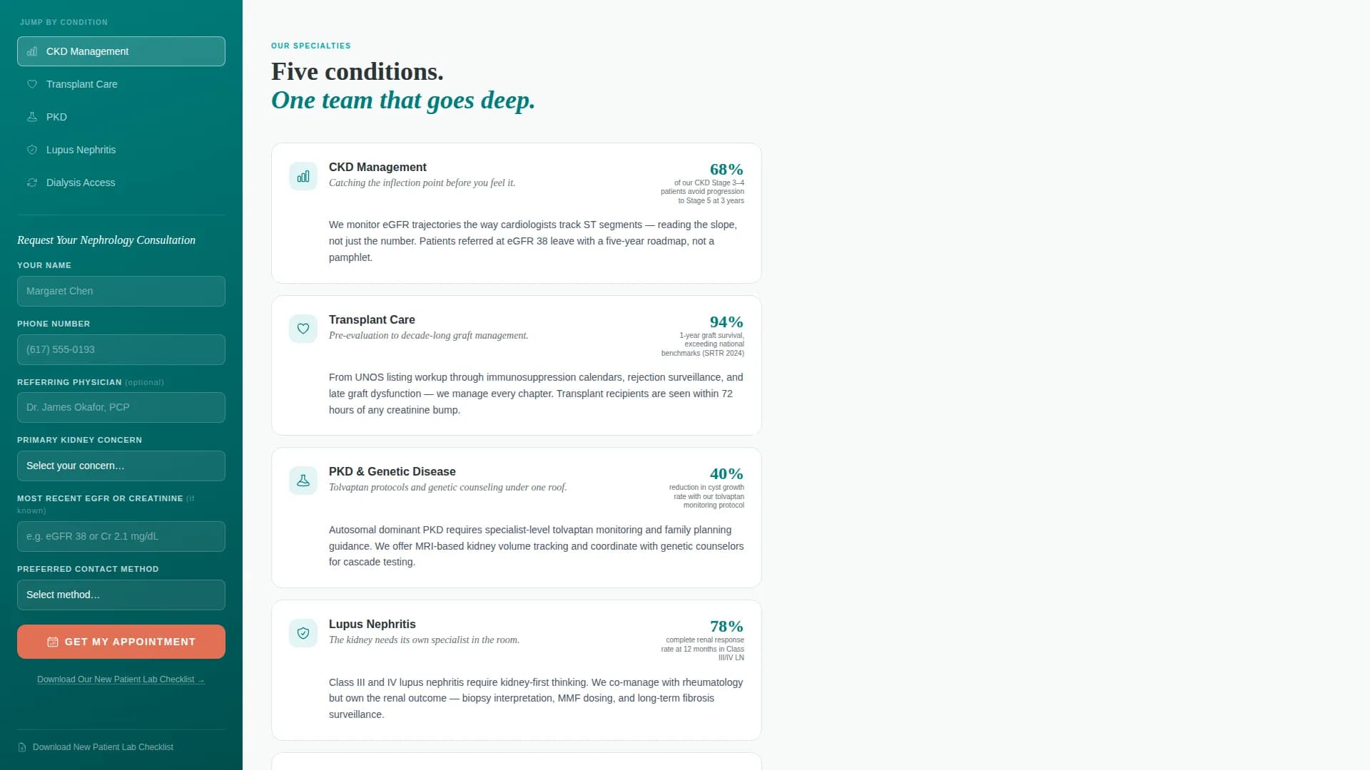 Nephrology Medicine Booking Website Template