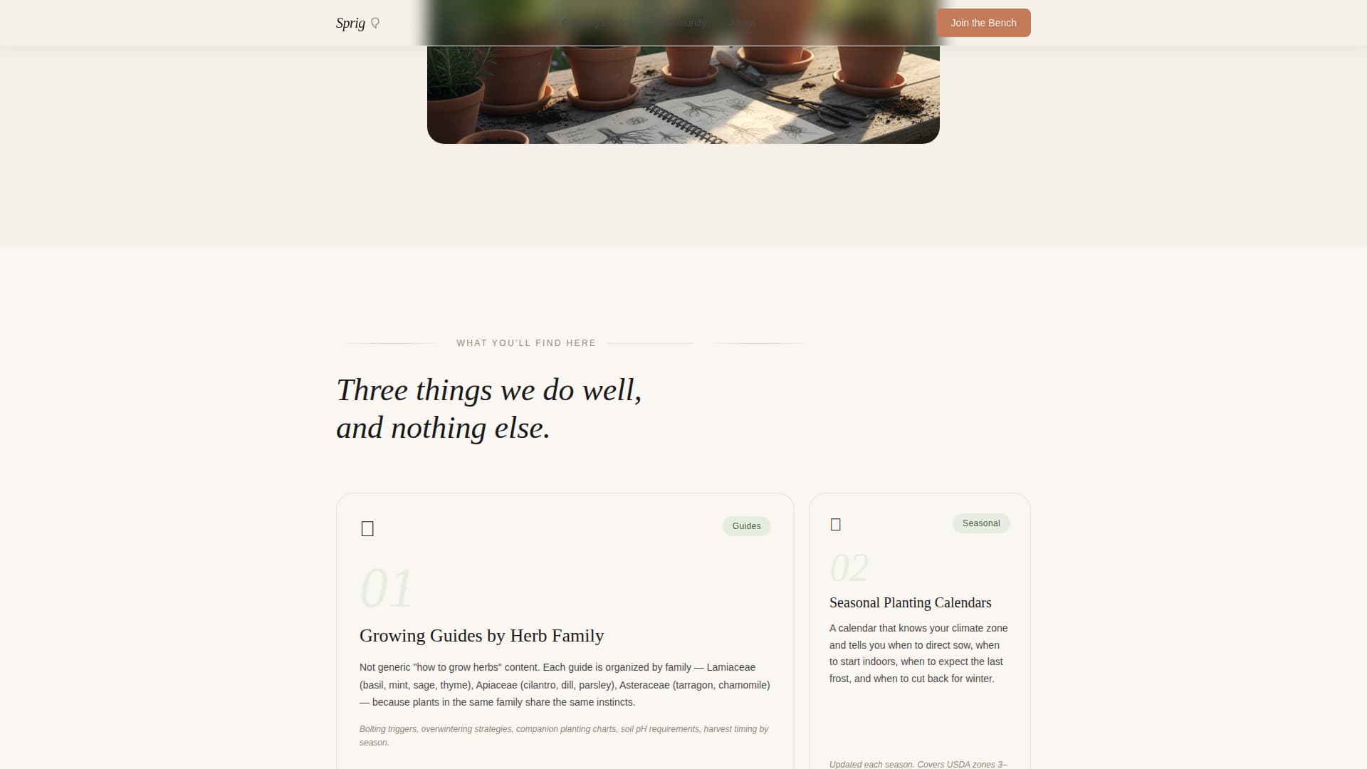 Sprig - Artisan Herbgarden Landing Page Template