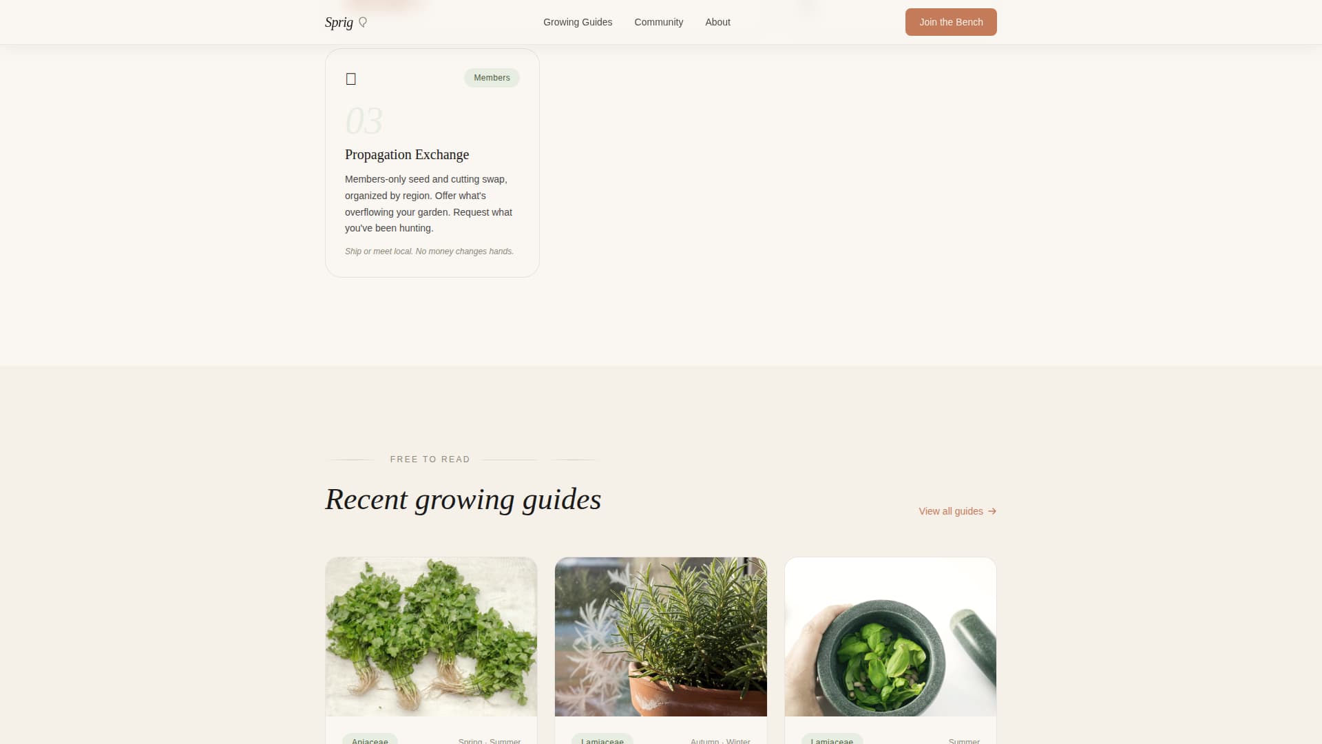Sprig - Artisan Herbgarden Landing Page Template