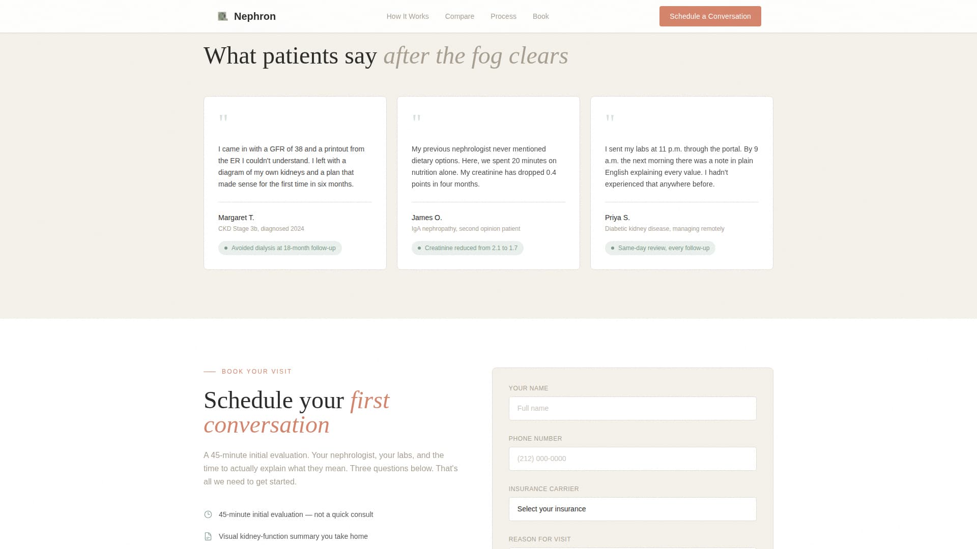 Nephrology Medicine Booking Website Template